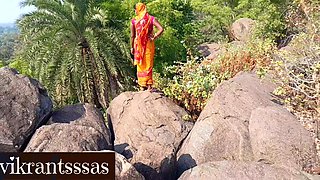 Desi Bhabhi Was Roaming in the Jungle, Suddenly a Boy Caught Her and Left Her, Desi Bhabhi Outdoor Sex