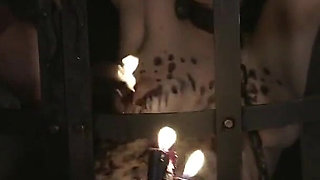 A Naked Witch in a Cage Gets to Feel Ice-cold Water and Hot Wax