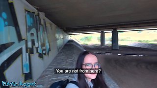 Tomas hyka & Sashasparrow get wild with a big cock under a public bridge