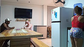 Stepdaughter Wants to Have Sex in the Kitchen but Sex Ends in the Bedroom