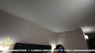 Photo Shoot turns into fucking Massive Cock and Covered in Cum and Piss Hazel Haze VS World Biggest
