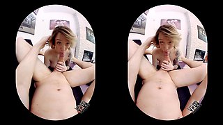 Look Into My Eyes -Busty Blonde Gives A Great Blowjob