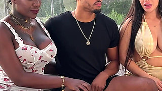 Bts - Hardcore Threesome with a Good BBC at Dusk in the Pool Part1