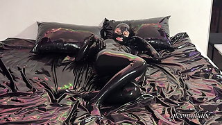 Just me, wearing a catsuit in a latex bed - Gloomy Babe