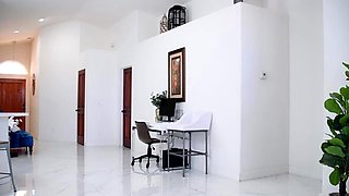 Petite brunette teen is dying to get creampied by her new