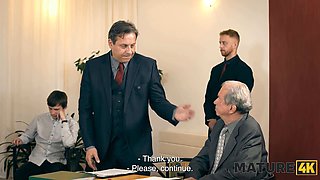 Santa and Gina get naughty with young stud while husband watches in secret