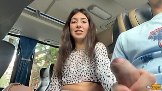 Risky public, handjob public, stranger