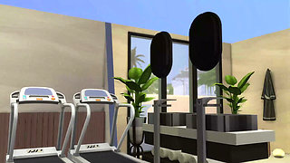 College girl joins the team and gets fucked by the coach in the gym. The Sims