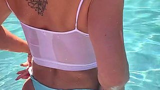Horny big boobed fat chubby busty blonde