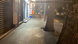 Hot Latina Squirts Hard in Public While Masturbating on the Street