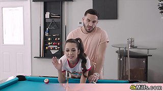 Playing pool with beautifl MILF Freya
