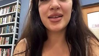Russian cam girl shows her friend in the office and almost gets caught