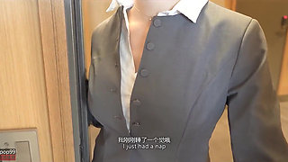 My Horny Coworkers in Office Outfit with Tights Came to My Room for Fuck