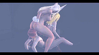 Boku No Hero Academia Hentai - Usagiyama Fucked by Two Boys and Uses Her Big Boobs - Japanese Asian Manga Anime Film Game Porn