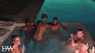 Hot Tub Live Interracial Orgy