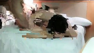 Cute amateur asian web cam girl playing with her toy