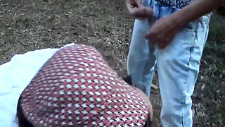 Hot Italian Mature Threesome Outdoor on Grass with Big Tits and Cumshot