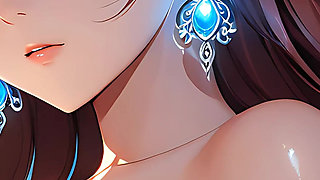 Soft Starlight a Beautiful Young Woman with Glowing Eyes in Animated Style