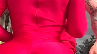 Yoga Afternoon with a Beautiful Schoolgirl in Red Leggings Makes My Cock Hard and I Have to Fuck Her