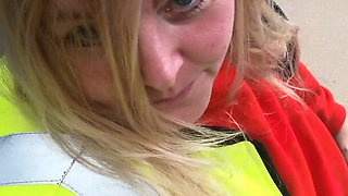 Kiity Queen Teasing and Showing off in the Warehouse. Blond Mature MILF