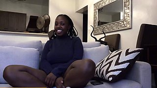 Amateur ebony BBW pumped hard in casting