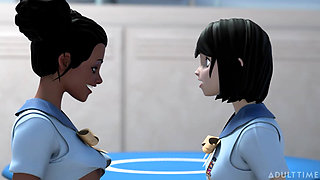 Hentai Sex College Episode 8 - Big Titty Bffs Practice Scissoring Together at Hentai Sex University