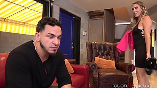 Cheating girl does not mind taking cock in front of her man