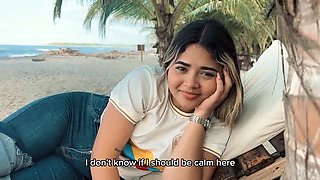 Amateur Latina Teen Yohamedi Surprise Blowjob and Doggy Style Fucking on Beach