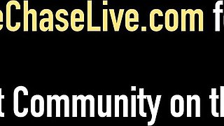 Sneaky Cheyenne Jewel and Charlee Chase at blowjob action