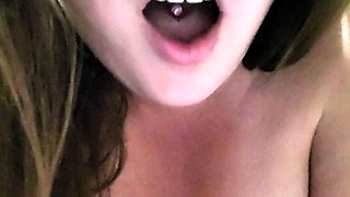Chubby Brunette Big Boobs Dildo Masturbation