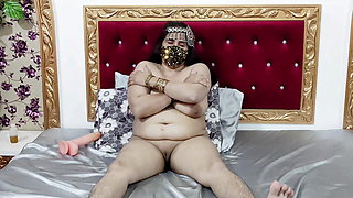 Beautiful Big Tits Arab Muslim Queen Orgasm with Dildo