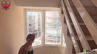 Risky Nude Masturbation Walk in Building & Elevator