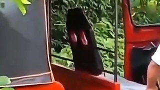 Mexican girl gets Creampie in golf cart