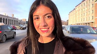 Public cumwalk with stranger for money. Huge jizz on face,