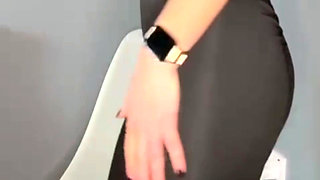 Riding thick big dildo when husband isn't home