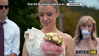 BRIDE4K. Sexy bride with natural tits is having a kinky sex with a groom dressed up as a hound: Porn