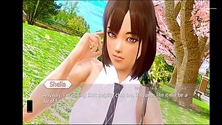 Immersive 3D waifu academy adventure featuring busty blonde beauties