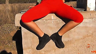 Hot Latina Yessy with Cute Naturals Cameltoe and Pussy Flashing Outdoors