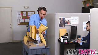 My hot chief sucks and rails my dick in her office