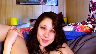 Amateur brunette devyn toys her big pussy in the office