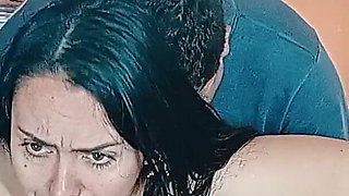 Hot Stepmom My Stepson, Aroused, Can't Hold Back Anymore and Fucks Me Hard in the Kitchen
