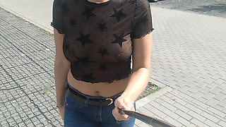 Public Nudity Flashing Tits in the Street