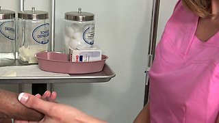Busty nurse needs to milk her handsome patient