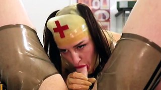 Vivienne lAmour - Rubber Nurse Facefuck and Suck