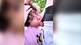 Amateur milf car outdoor handjob