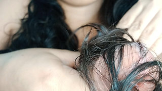 My Stepsister Found It Exciting to Masturbate Me with Her Beautiful Brown Hair