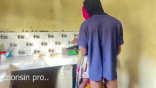 Zion Fucks Hot House Maid on Kitchen Counter While Wife's Away - Homemade BBC Action