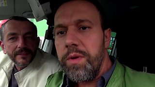 Big ass tattooed chick gets picked up and fucked in the car