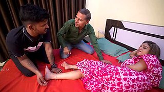 Hot Indian Stepmom Threesome - Big Natural Tits & Hardcore Fucking with Husband and Stepson