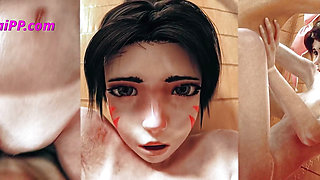 Sun, Sand, and Sex - D.Va's Wild Beach Fucking Session - HENTAI